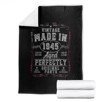 Vintage 1945 Throw Blanket Aged Perfectly 80th Birthday Gift American Flag - Wonder Print Shop