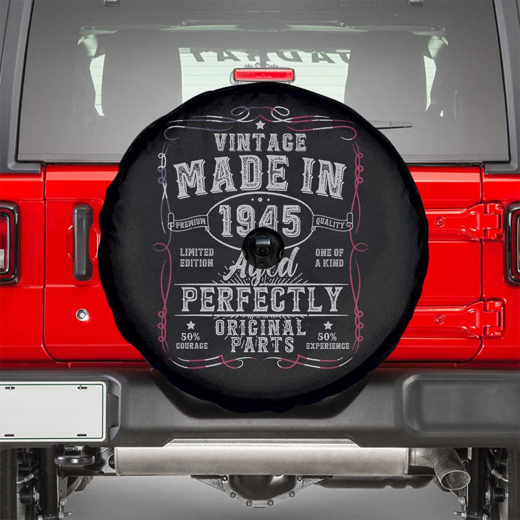 Vintage 1945 Spare Tire Cover Aged Perfectly 80th Birthday Gift American Flag - Wonder Print Shop