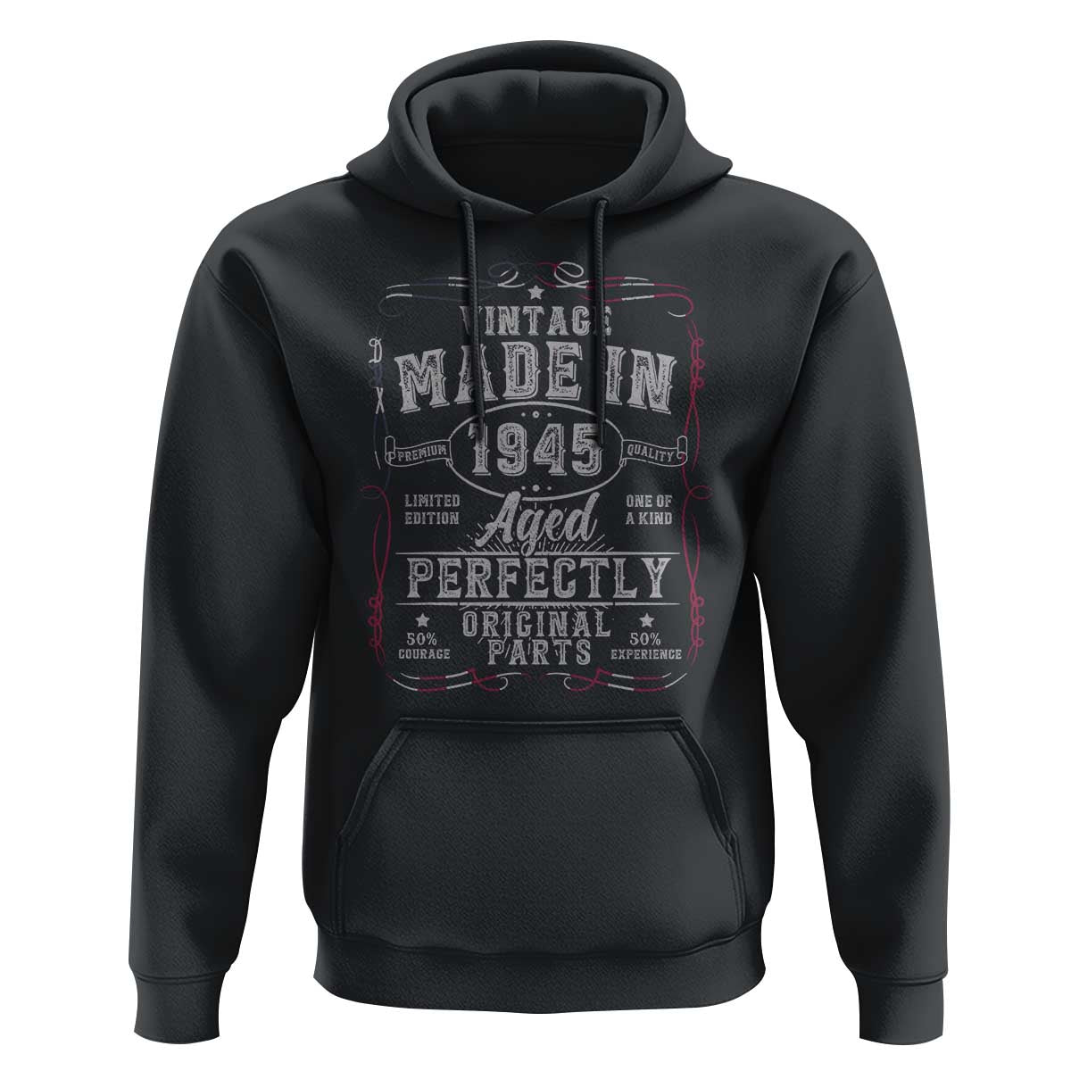 Vintage 1945 Hoodie Aged Perfectly 80th Birthday Gift American Flag - Wonder Print Shop
