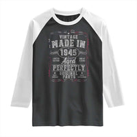 Vintage 1945 Raglan Shirt Aged Perfectly 80th Birthday Gift American Flag - Wonder Print Shop