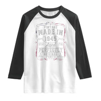Vintage 1945 Raglan Shirt Aged Perfectly 80th Birthday Gift American Flag - Wonder Print Shop
