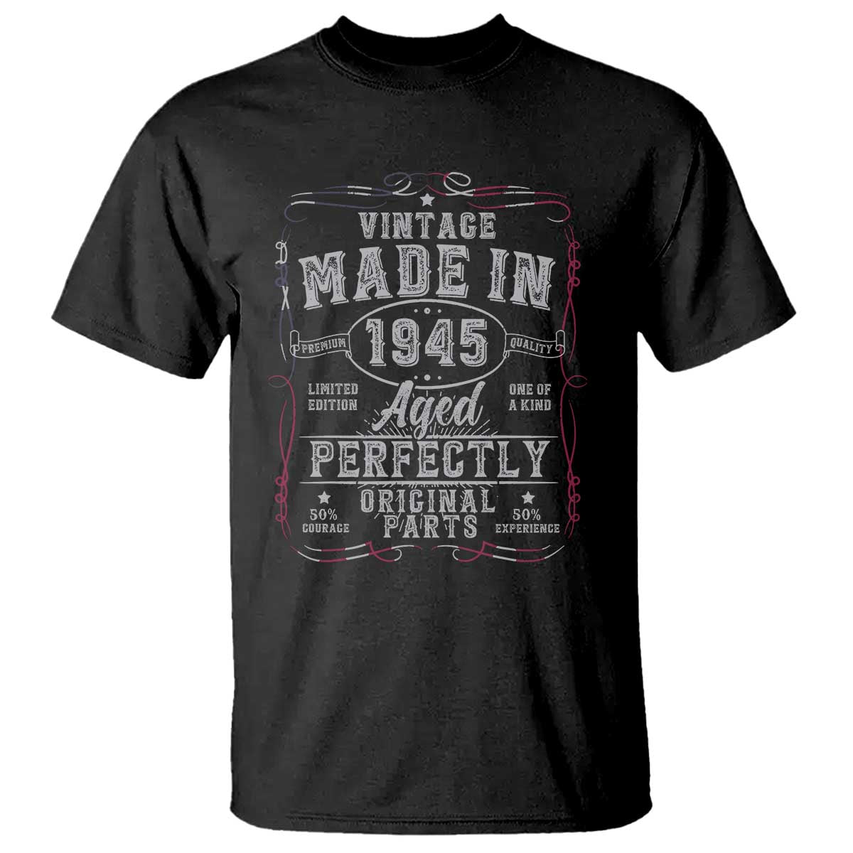 Vintage 1945 T Shirt Aged Perfectly 80th Birthday Gift American Flag - Wonder Print Shop