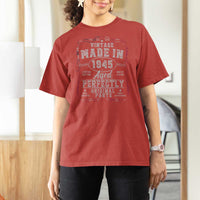 Vintage 1945 T Shirt For Women Aged Perfectly 80th Birthday Gift American Flag - Wonder Print Shop