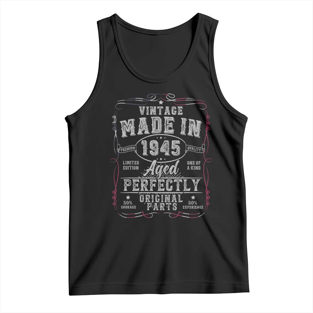 Vintage 1945 Tank Top Aged Perfectly 80th Birthday Gift American Flag - Wonder Print Shop