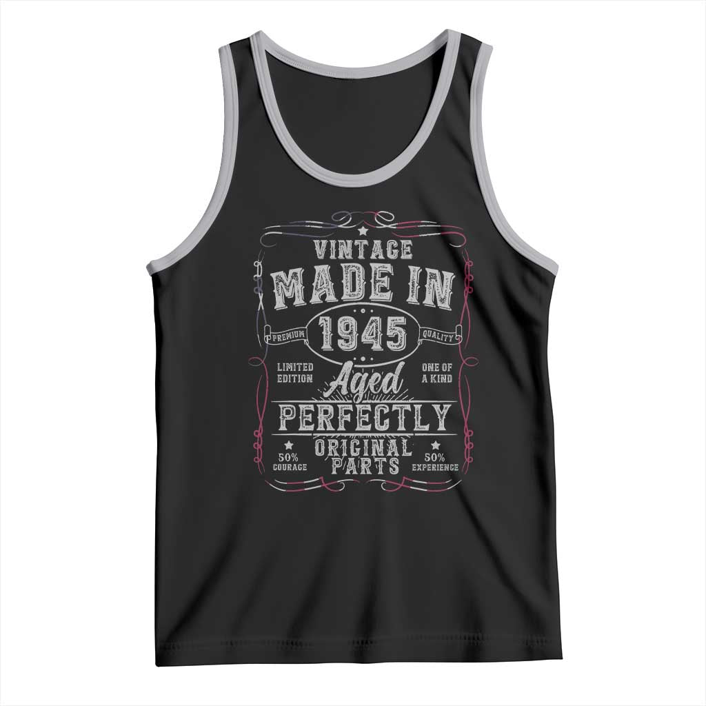 Vintage 1945 Tank Top Aged Perfectly 80th Birthday Gift American Flag - Wonder Print Shop