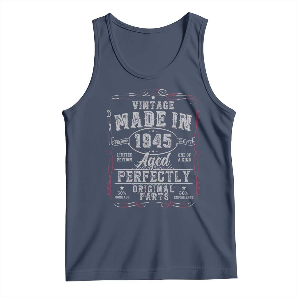 Vintage 1945 Tank Top Aged Perfectly 80th Birthday Gift American Flag - Wonder Print Shop