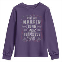Vintage 1945 Youth Sweatshirt Aged Perfectly 80th Birthday Gift American Flag - Wonder Print Shop