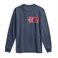 Personalized Registered Nurse Long Sleeve Shirt Custom Name Cute Nurse Gift Valentines Day Heart