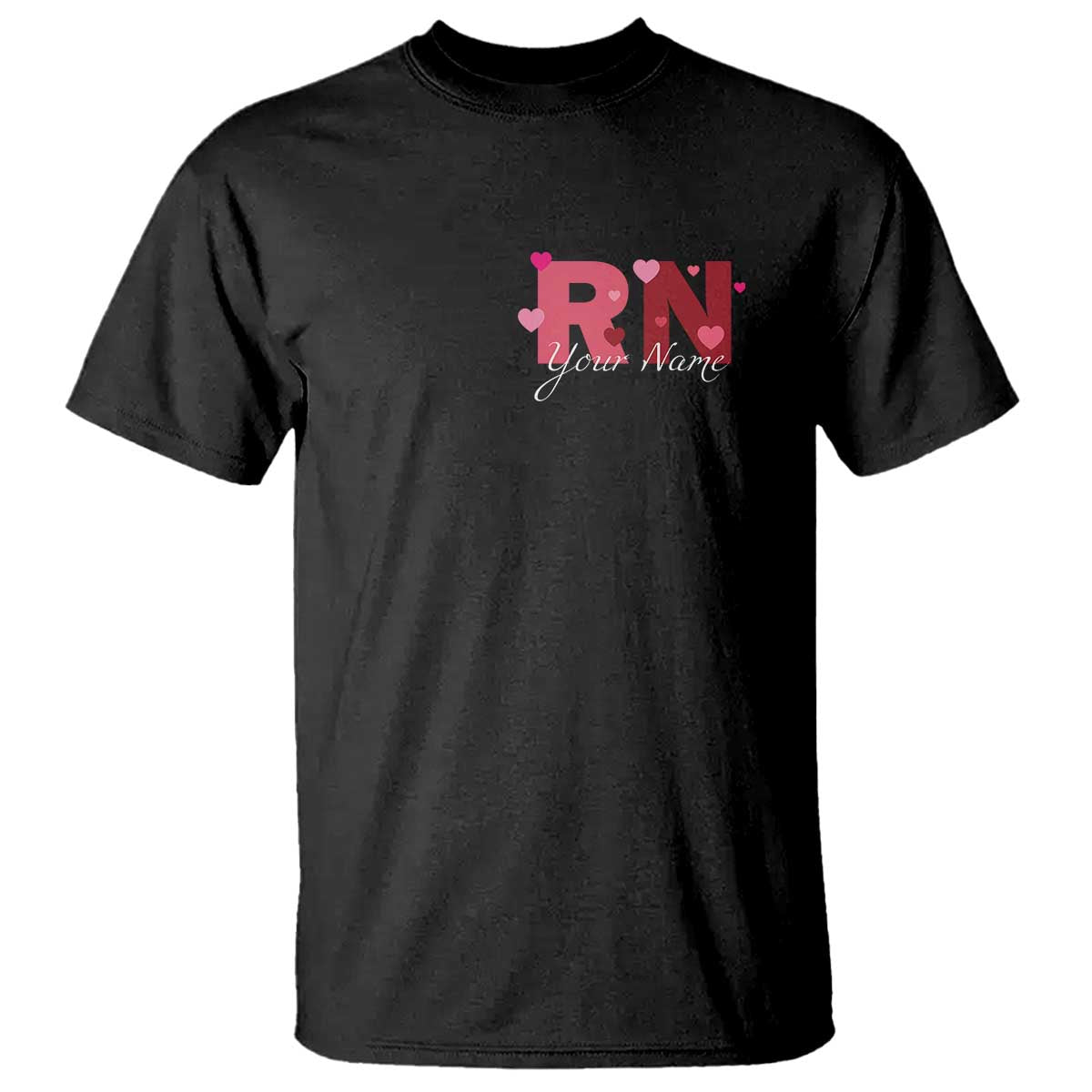 Personalized Registered Nurse T Shirt Custom Name Cute Nurse Gift Valentines Day Heart