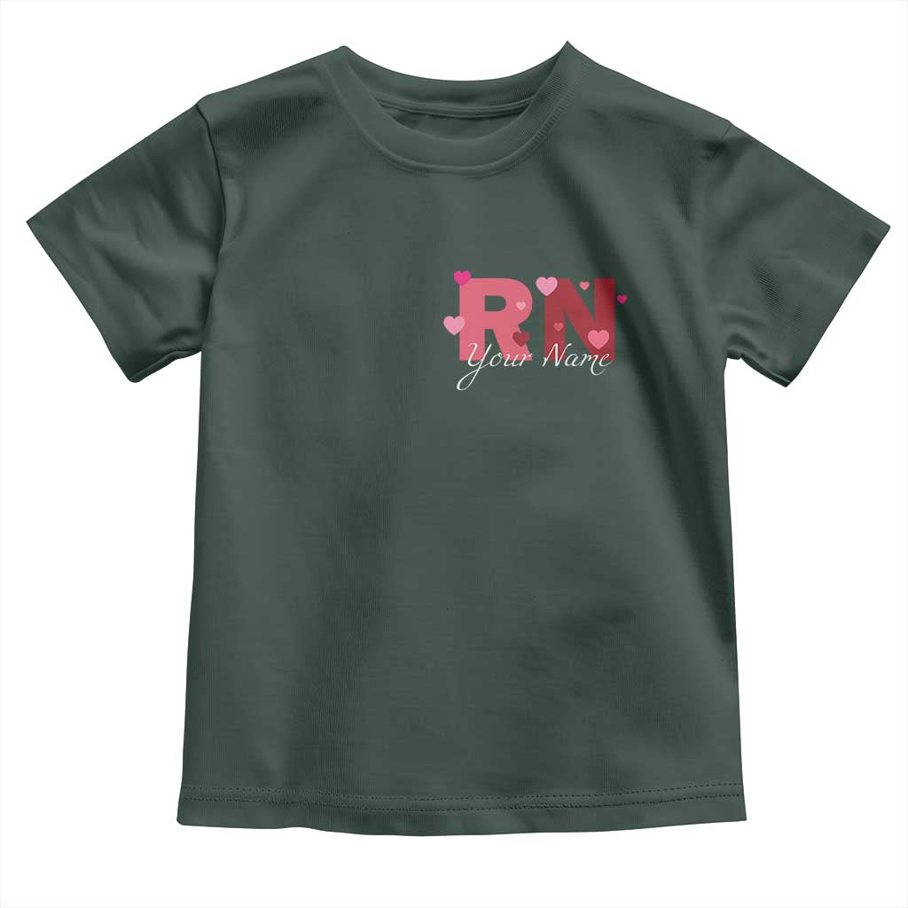 Personalized Registered Nurse Toddler T Shirt Custom Name Cute Nurse Gift Valentines Day Heart