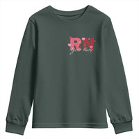 Personalized Registered Nurse Youth Sweatshirt Custom Name Cute Nurse Gift Valentines Day Heart