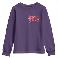 Personalized Registered Nurse Youth Sweatshirt Custom Name Cute Nurse Gift Valentines Day Heart