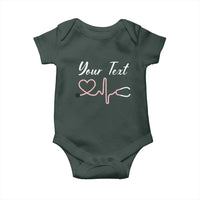Personalized Nurse Baby Onesie Custom Name Nurse Gift Heartbeat Valentines Day Heart