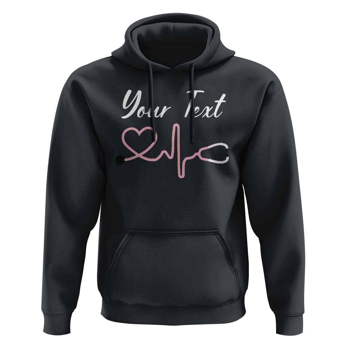 Personalized Nurse Hoodie Custom Name Nurse Gift Heartbeat Valentines Day Heart