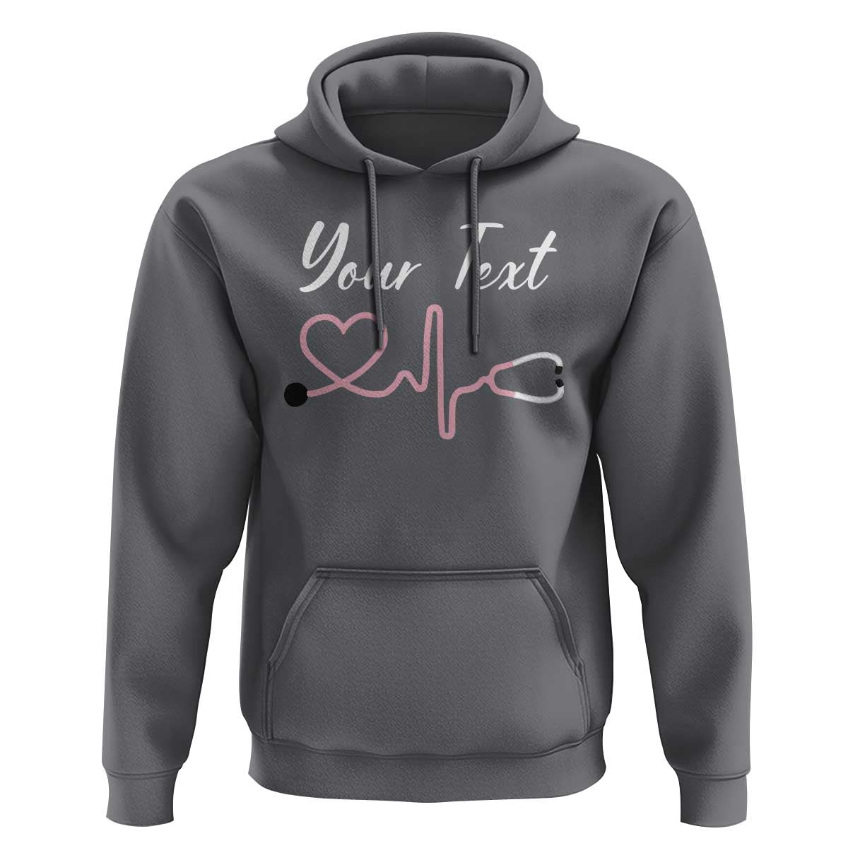 Personalized Nurse Hoodie Custom Name Nurse Gift Heartbeat Valentines Day Heart