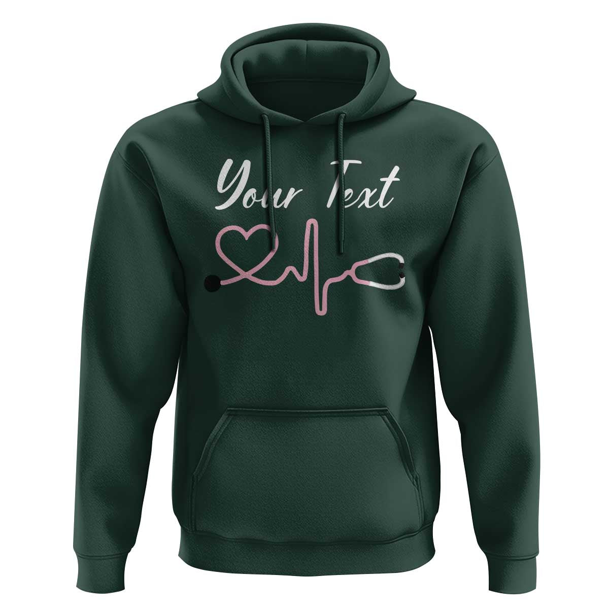 Personalized Nurse Hoodie Custom Name Nurse Gift Heartbeat Valentines Day Heart