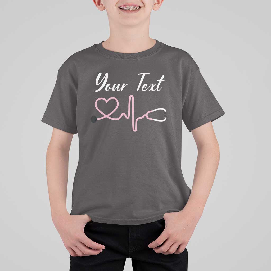 Personalized Nurse T Shirt For Kid Custom Name Nurse Gift Heartbeat Valentines Day Heart