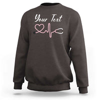 Personalized Nurse Sweatshirt Custom Name Nurse Gift Heartbeat Valentines Day Heart