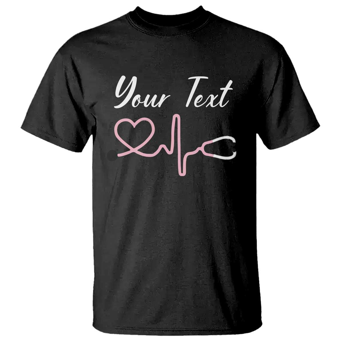 Personalized Nurse T Shirt Custom Name Nurse Gift Heartbeat Valentines Day Heart
