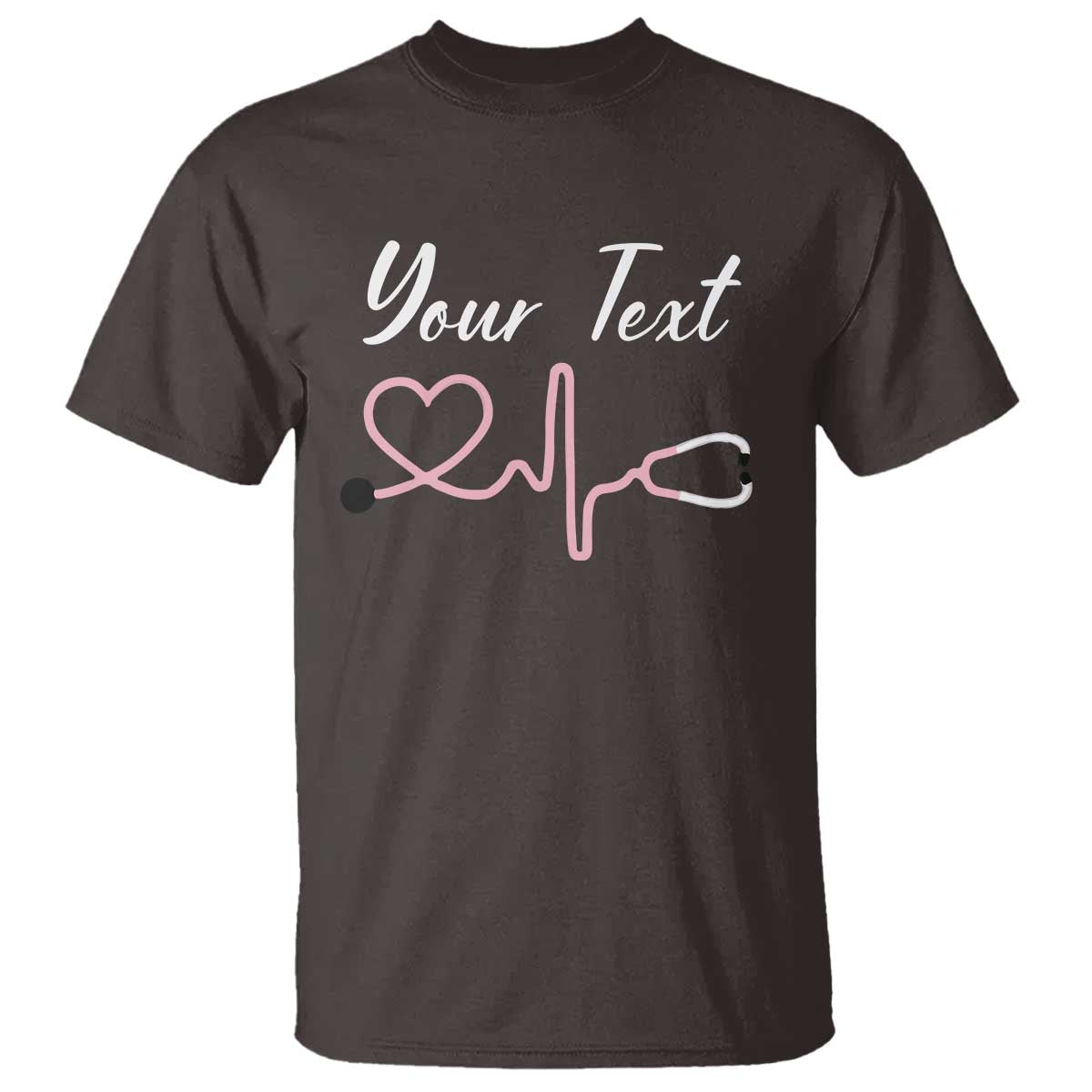 Personalized Nurse T Shirt Custom Name Nurse Gift Heartbeat Valentines Day Heart
