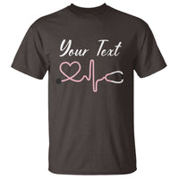 Personalized Nurse T Shirt Custom Name Nurse Gift Heartbeat Valentines Day Heart