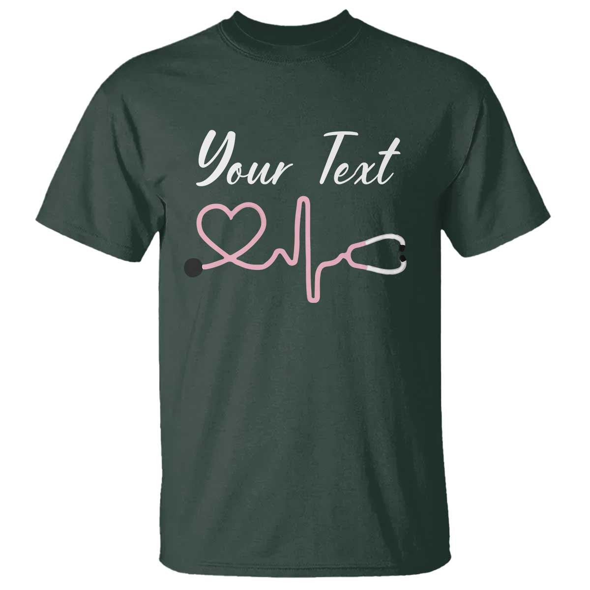 Personalized Nurse T Shirt Custom Name Nurse Gift Heartbeat Valentines Day Heart