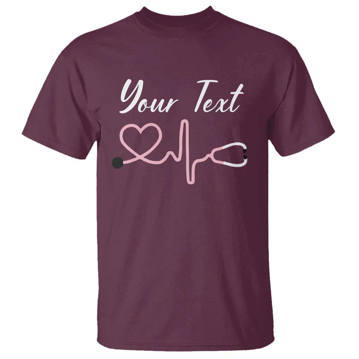 Personalized Nurse T Shirt Custom Name Nurse Gift Heartbeat Valentines Day Heart