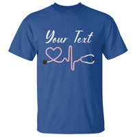 Personalized Nurse T Shirt Custom Name Nurse Gift Heartbeat Valentines Day Heart