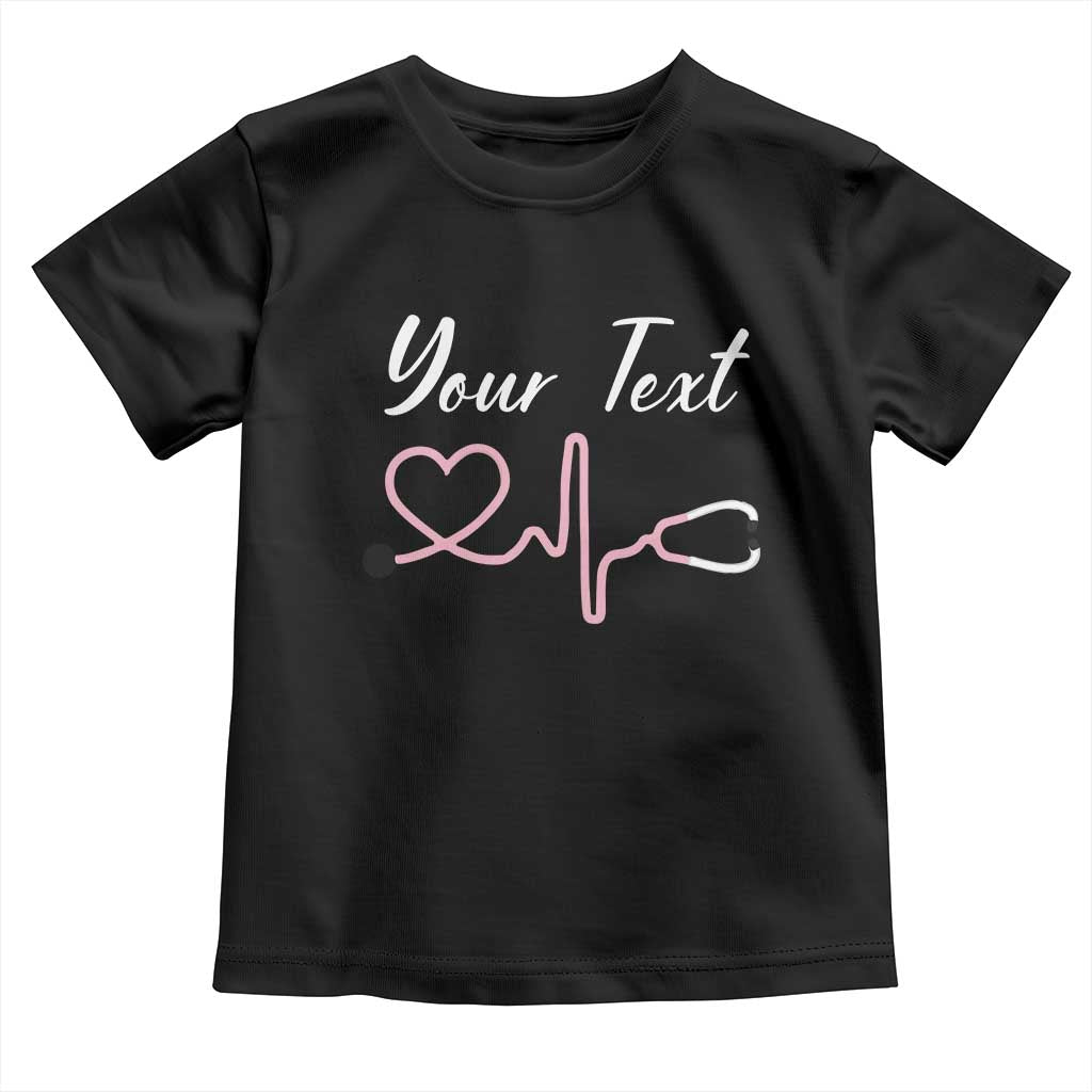 Personalized Nurse Toddler T Shirt Custom Name Nurse Gift Heartbeat Valentines Day Heart