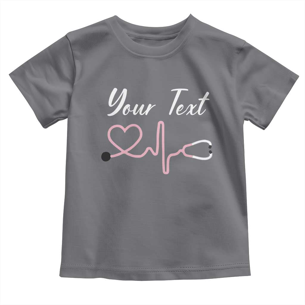 Personalized Nurse Toddler T Shirt Custom Name Nurse Gift Heartbeat Valentines Day Heart