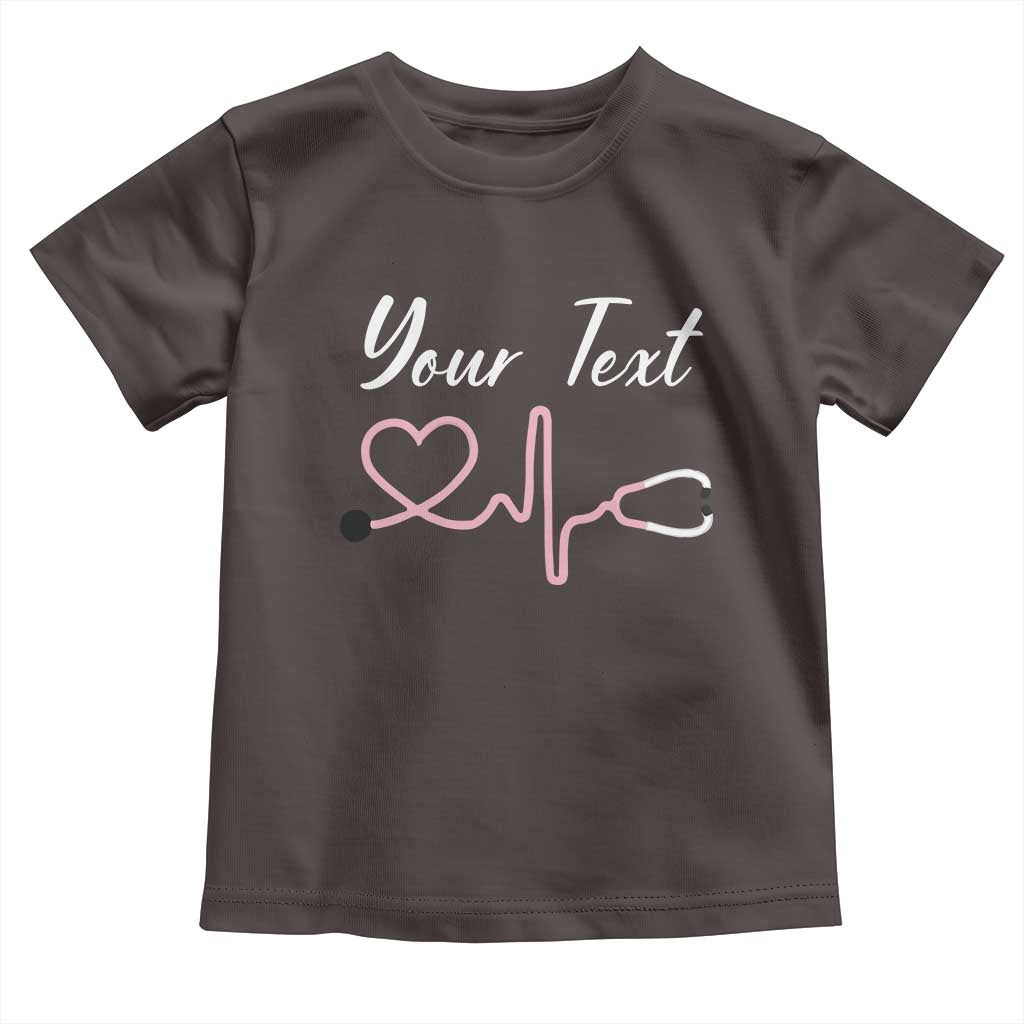 Personalized Nurse Toddler T Shirt Custom Name Nurse Gift Heartbeat Valentines Day Heart