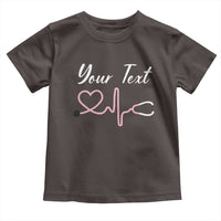 Personalized Nurse Toddler T Shirt Custom Name Nurse Gift Heartbeat Valentines Day Heart