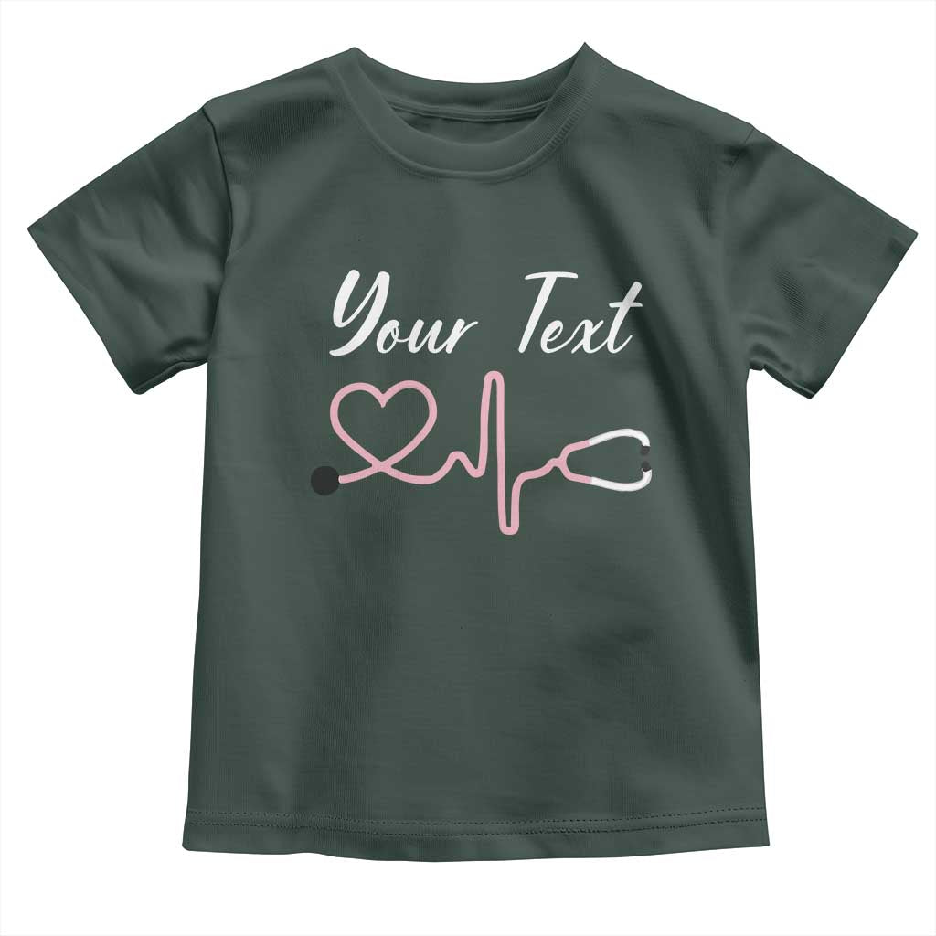 Personalized Nurse Toddler T Shirt Custom Name Nurse Gift Heartbeat Valentines Day Heart