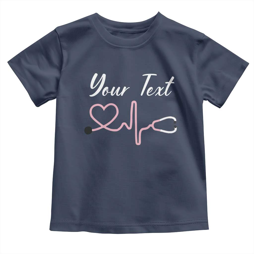 Personalized Nurse Toddler T Shirt Custom Name Nurse Gift Heartbeat Valentines Day Heart