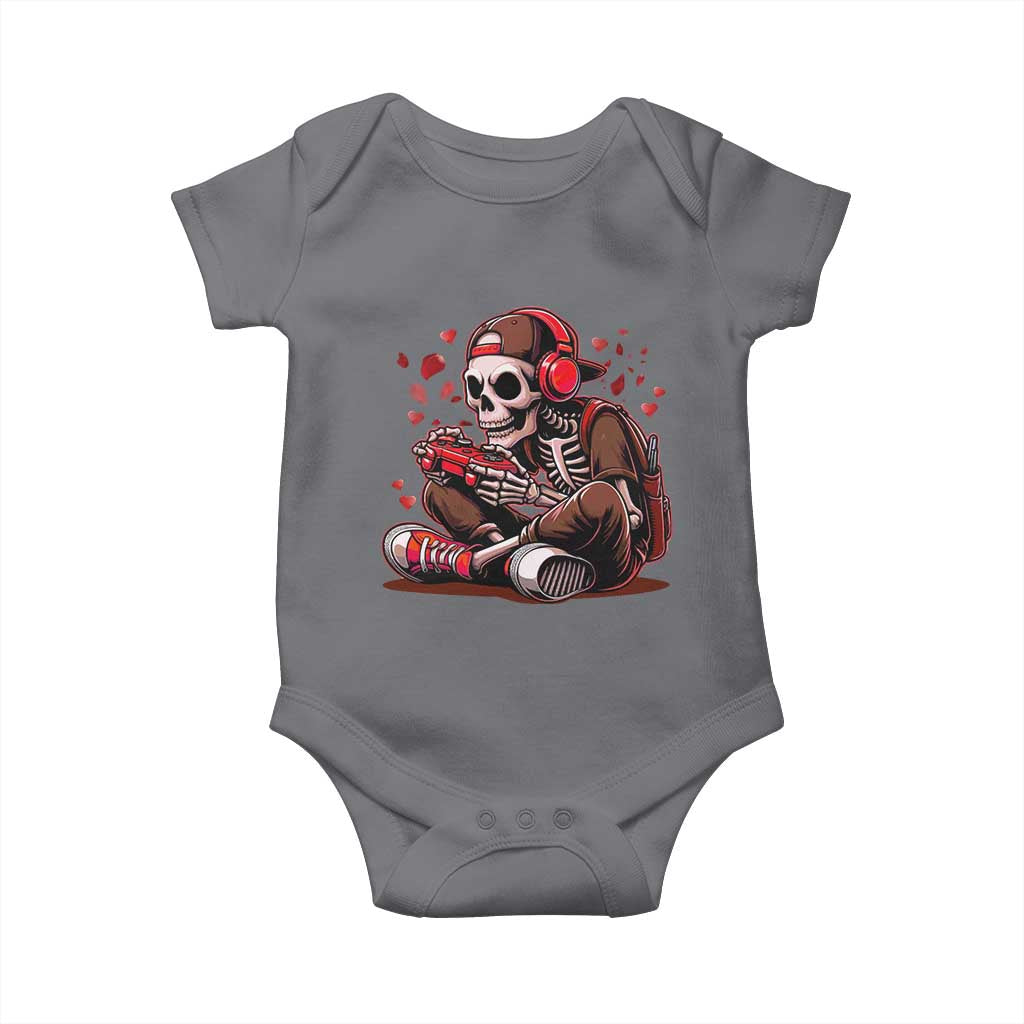 Valentine Skeleton Gamer Baby Onesie Video Gaming Kids Boys