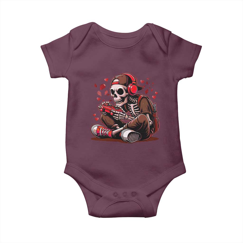 Valentine Skeleton Gamer Baby Onesie Video Gaming Kids Boys