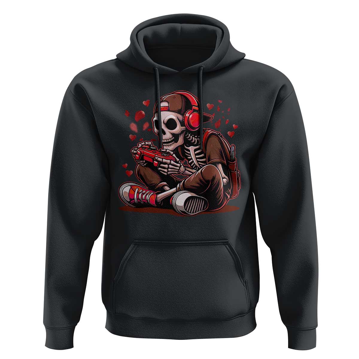 Valentine Skeleton Gamer Hoodie Video Gaming Kids Boys