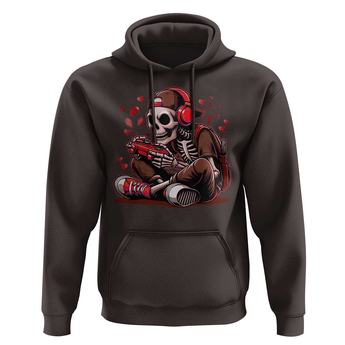 Valentine Skeleton Gamer Hoodie Video Gaming Kids Boys
