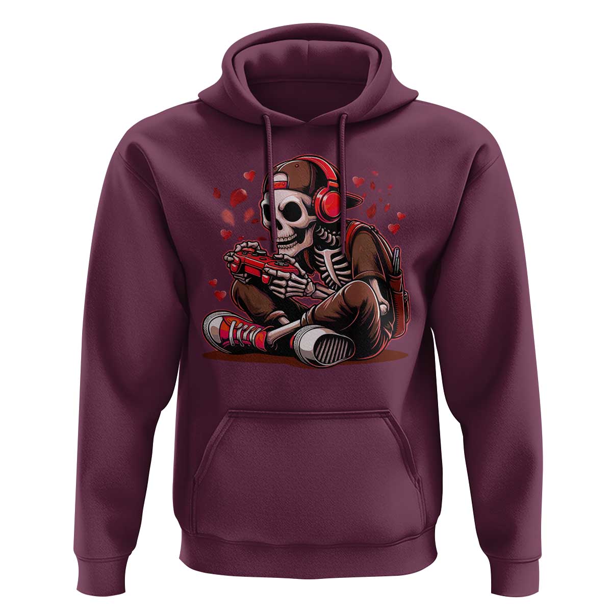 Valentine Skeleton Gamer Hoodie Video Gaming Kids Boys
