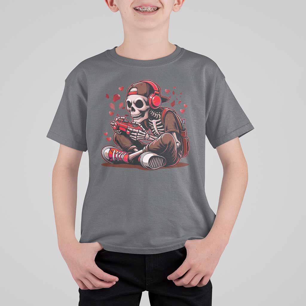 Valentine Skeleton Gamer T Shirt For Kid Video Gaming Kids Boys