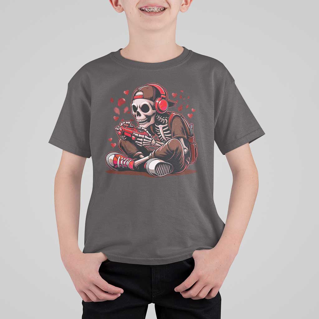 Valentine Skeleton Gamer T Shirt For Kid Video Gaming Kids Boys