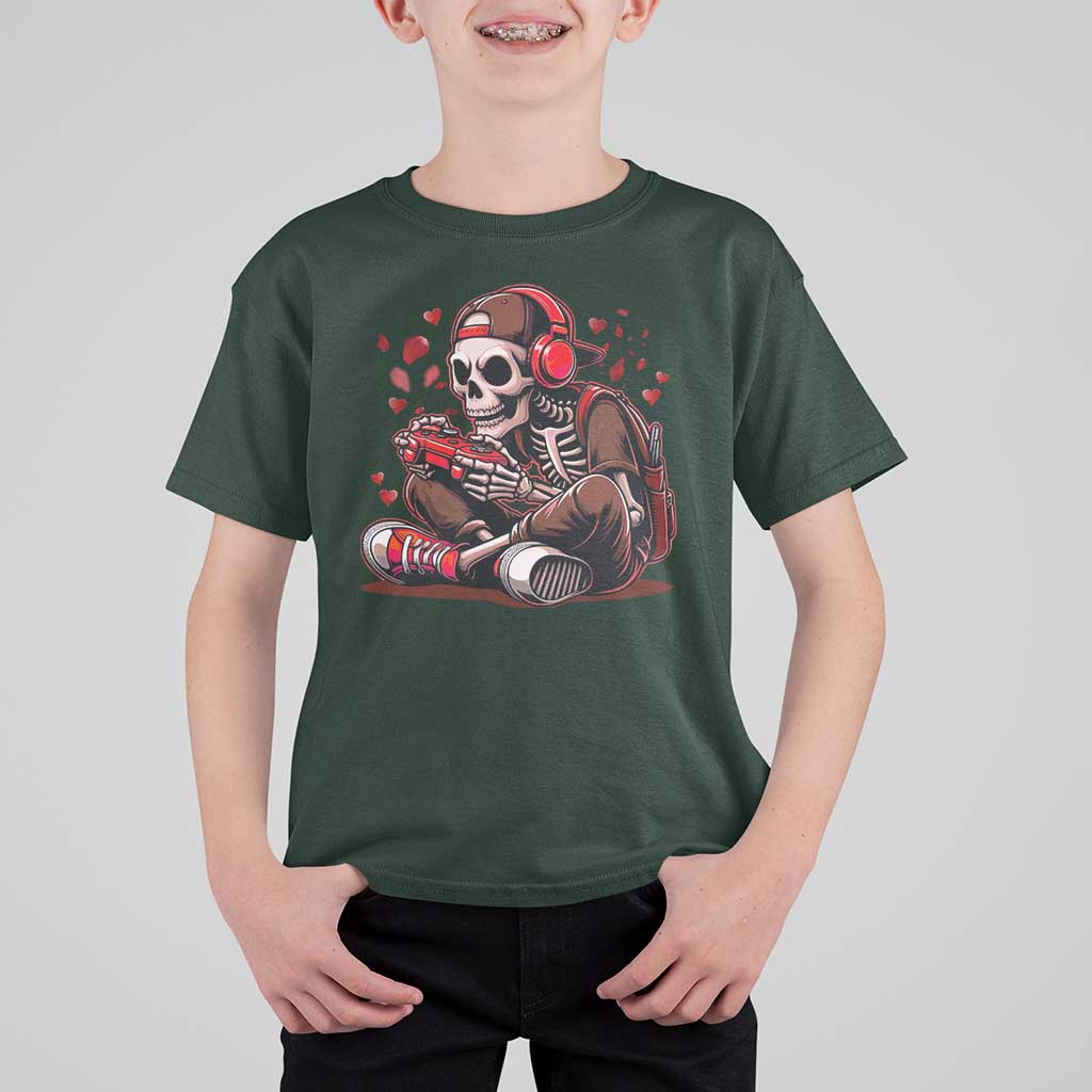 Valentine Skeleton Gamer T Shirt For Kid Video Gaming Kids Boys