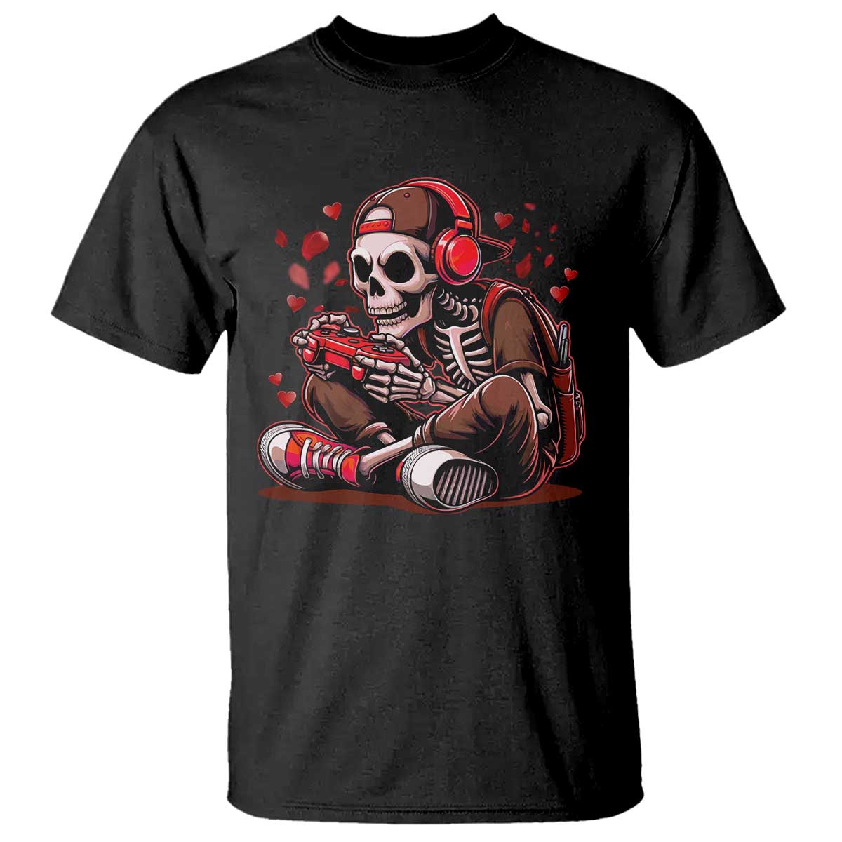 Valentine Skeleton Gamer T Shirt Video Gaming Kids Boys
