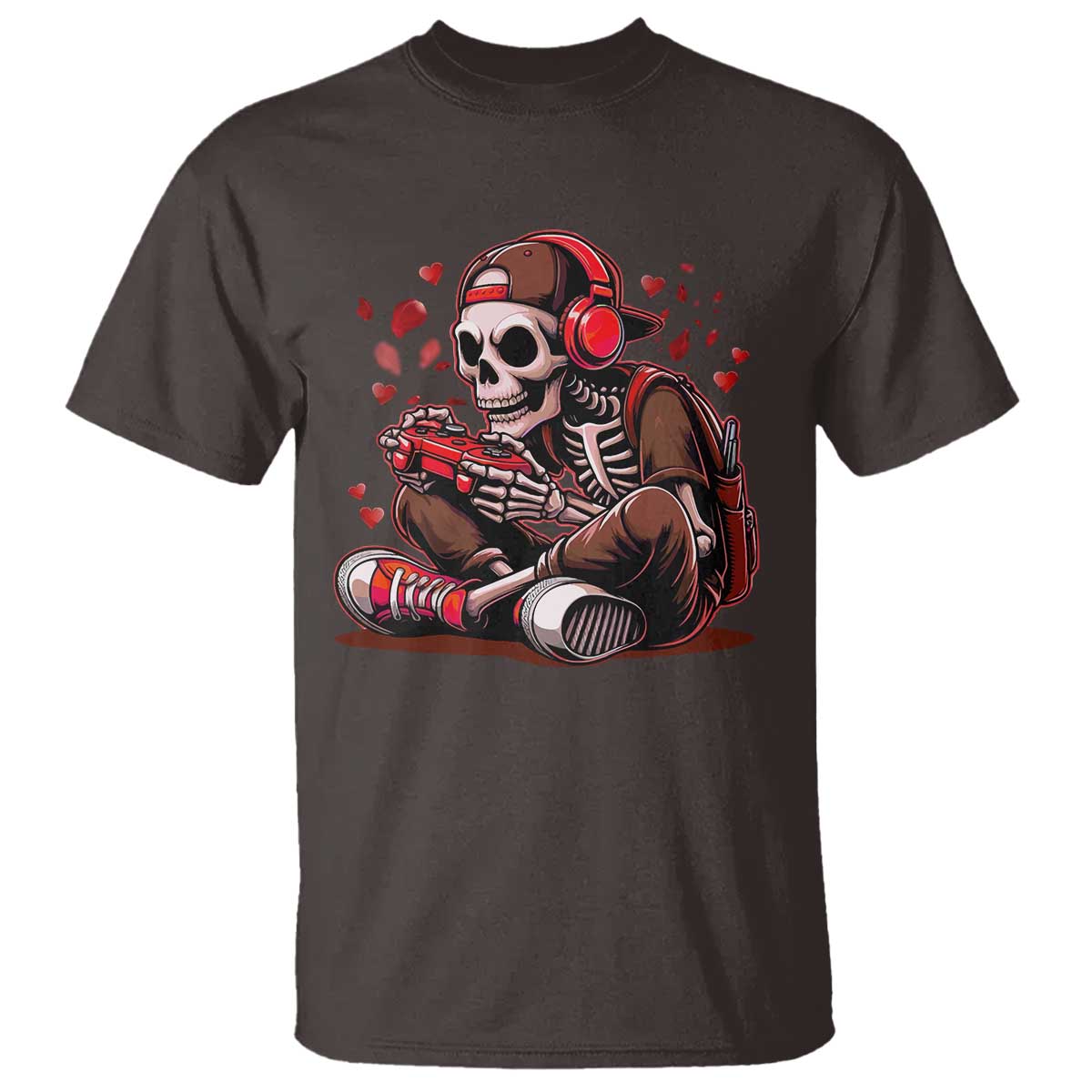 Valentine Skeleton Gamer T Shirt Video Gaming Kids Boys