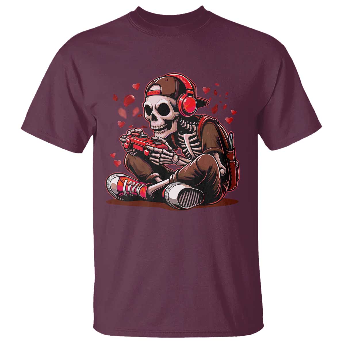 Valentine Skeleton Gamer T Shirt Video Gaming Kids Boys