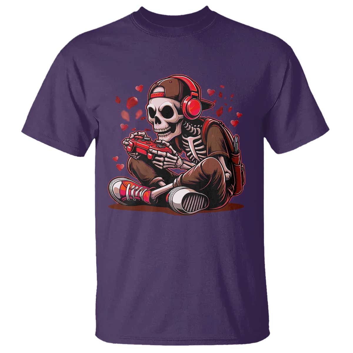 Valentine Skeleton Gamer T Shirt Video Gaming Kids Boys