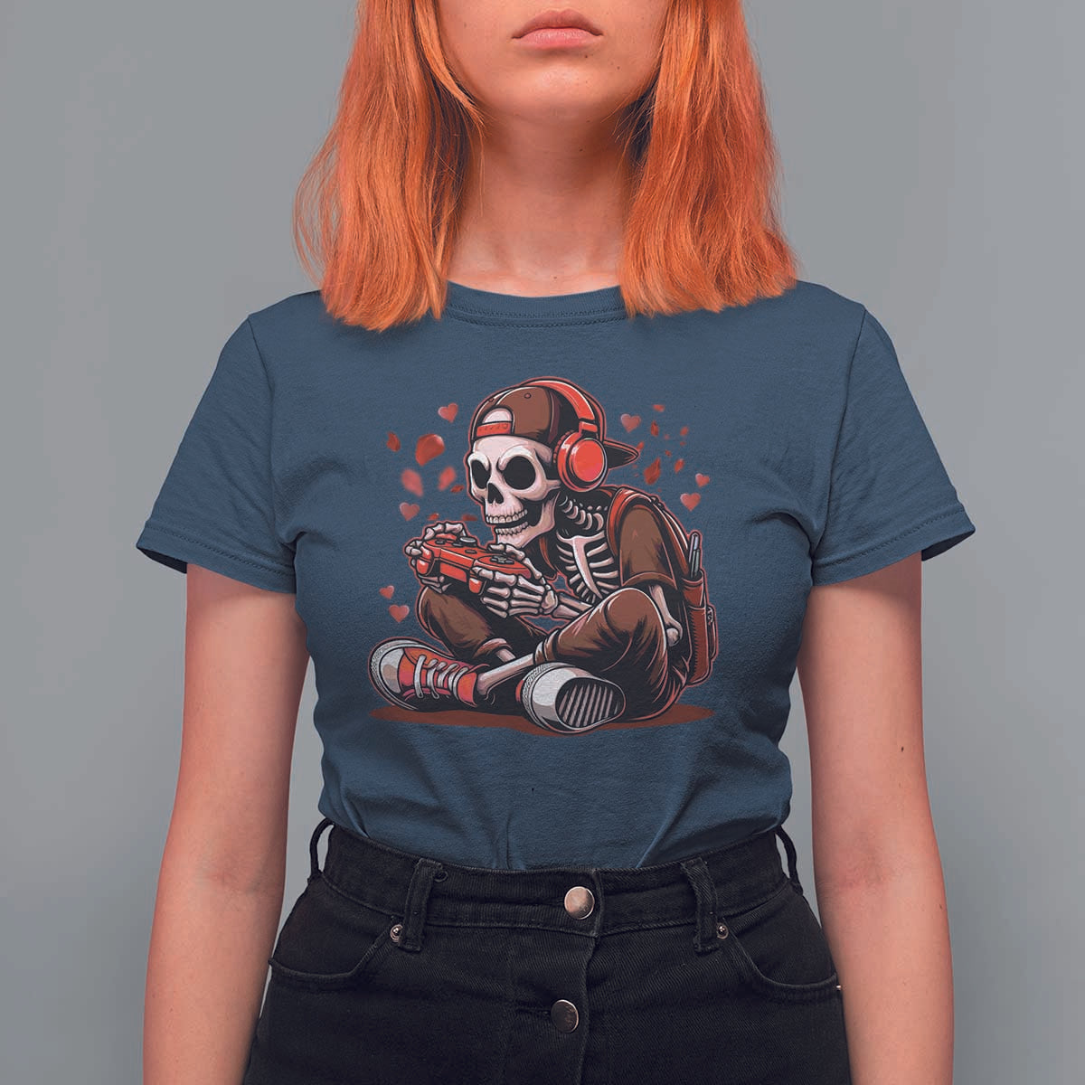 Valentine Skeleton Gamer T Shirt For Women Video Gaming Kids Boys