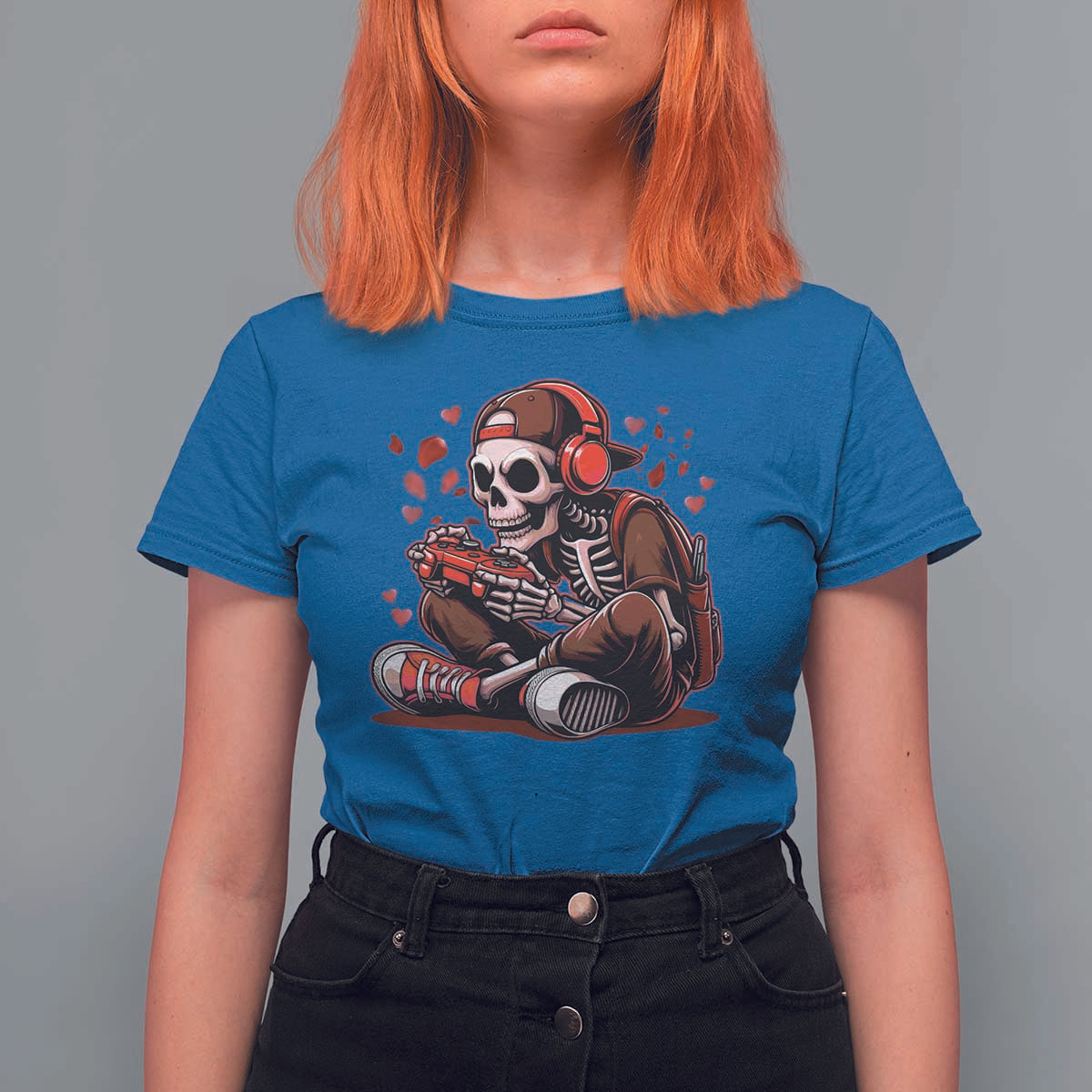 Valentine Skeleton Gamer T Shirt For Women Video Gaming Kids Boys
