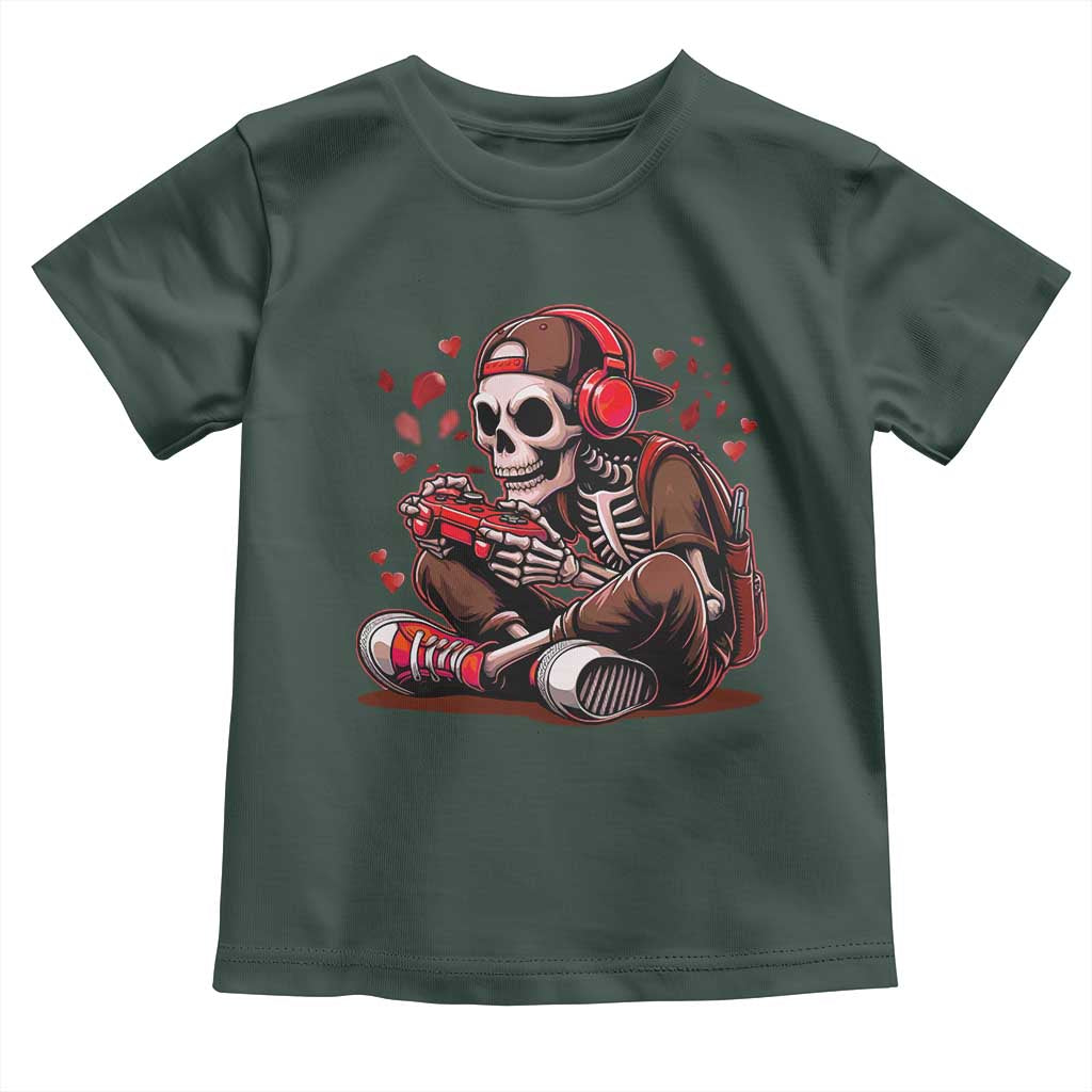 Valentine Skeleton Gamer Toddler T Shirt Video Gaming Kids Boys