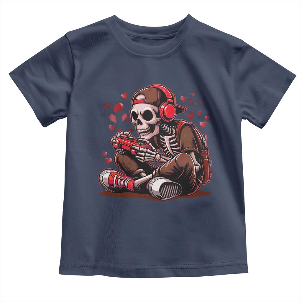 Valentine Skeleton Gamer Toddler T Shirt Video Gaming Kids Boys